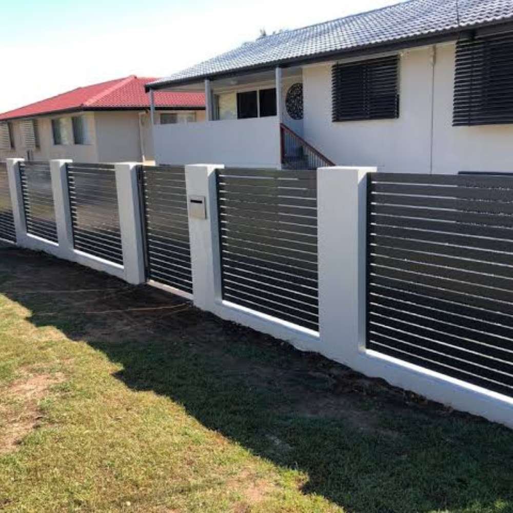 Aluminium slate fence installation for a modern and durable boundary | Fence Master Australia